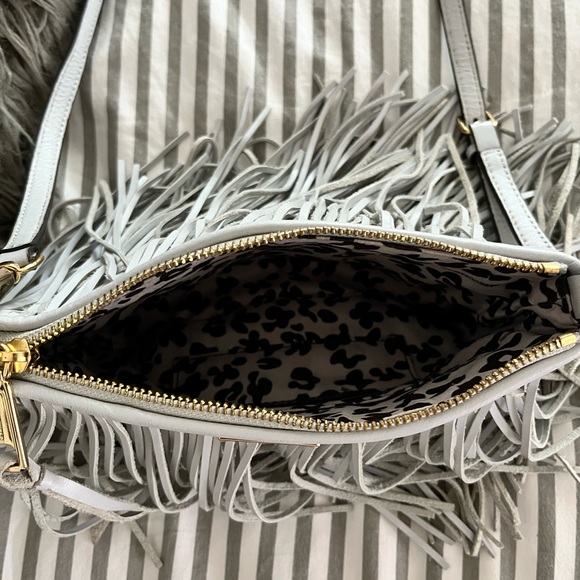 Rebecca Minkoff Finn cross body bag in light gray. - Picture 6 of 6